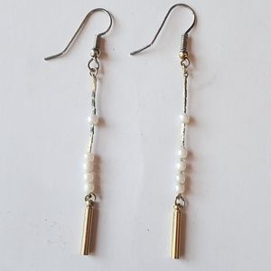 Vintage chain fish hook dangle earrings